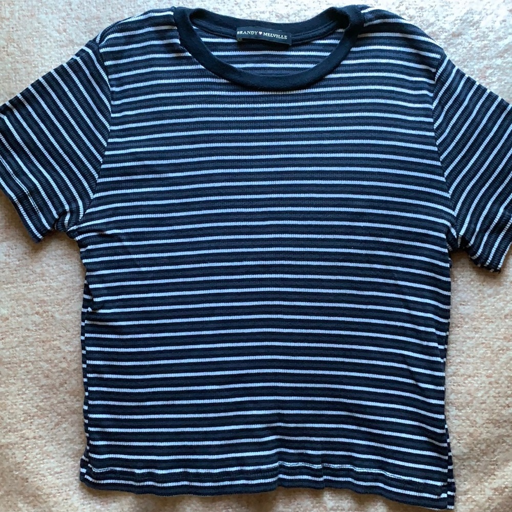Brandy Melville Ribbed & Striped Tee